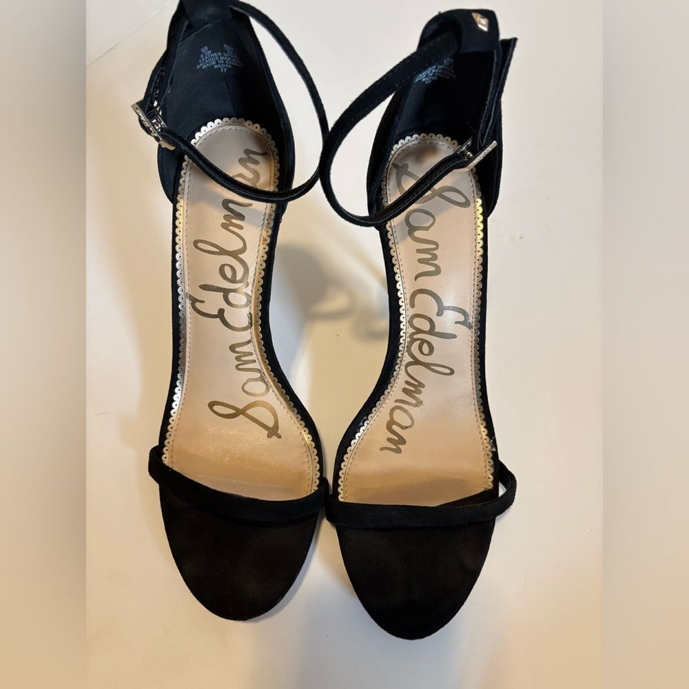 Sam Edelman Nadya Chic Black Suede Ankle Strap Heels 9.5 - Picture 3 of 8